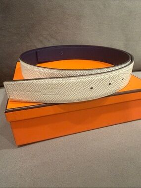 Hermes Reversible leather belt strap 32 mm size 85 cm